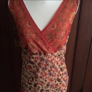COPY - SALE ♥️ Orange floral silk dress Indian inspired